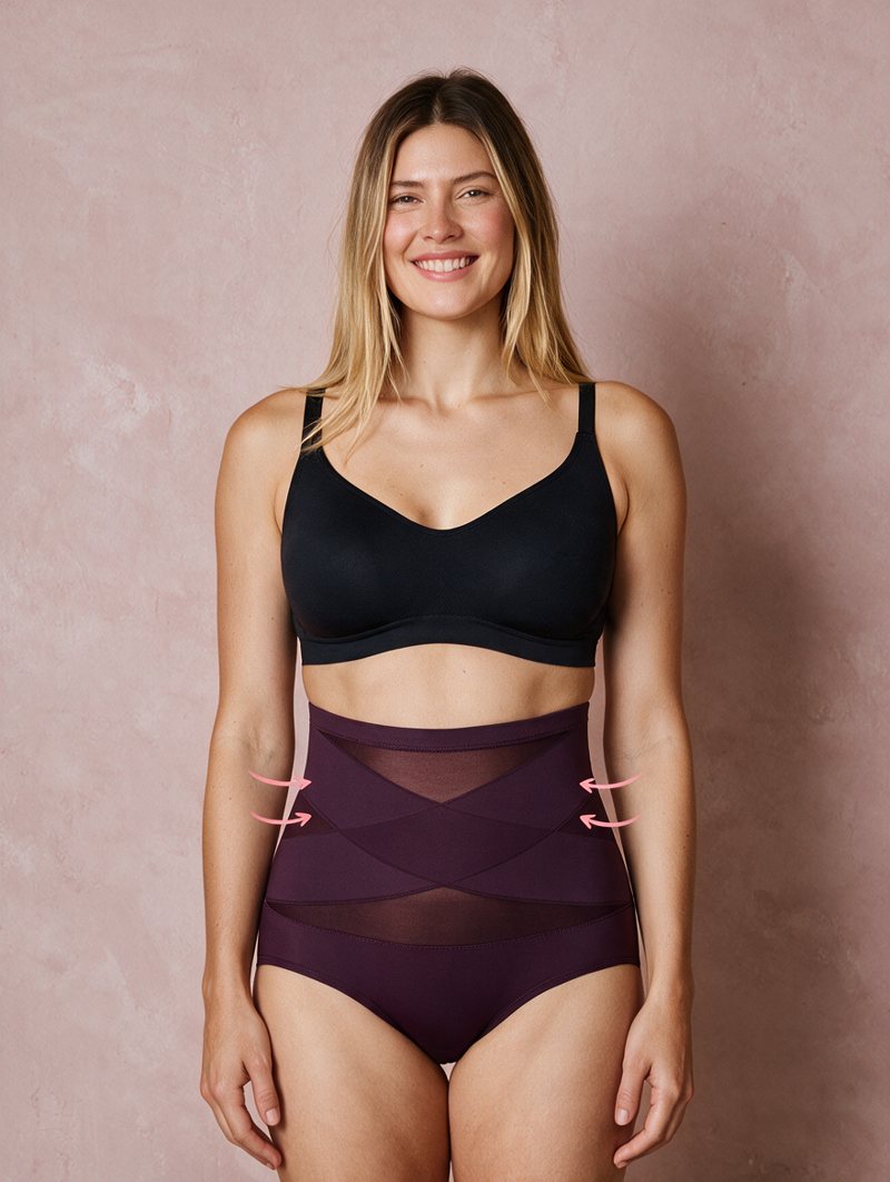 Mum wearing the Almsie Snatched Brief